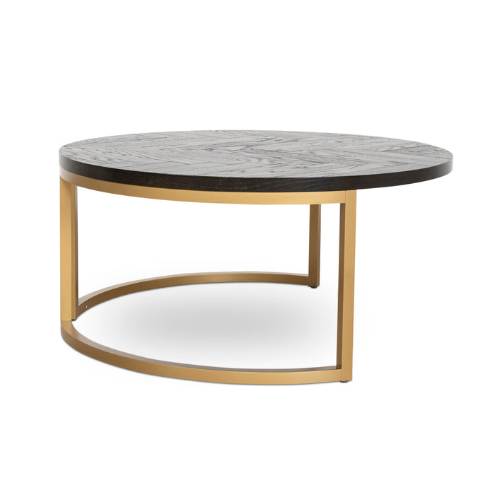 Wilma Nested Coffee Table - Peppercorn and Brass