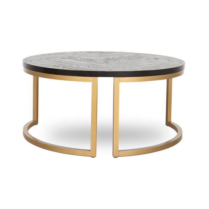 Wilma Nested Coffee Table - Peppercorn and Brass