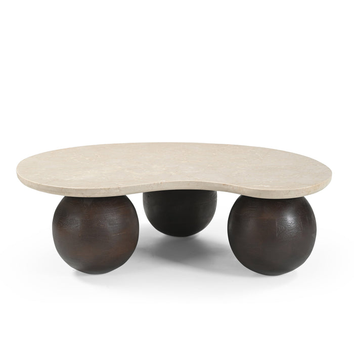 Orien 1.04m Marble Coffee Table - Walnut