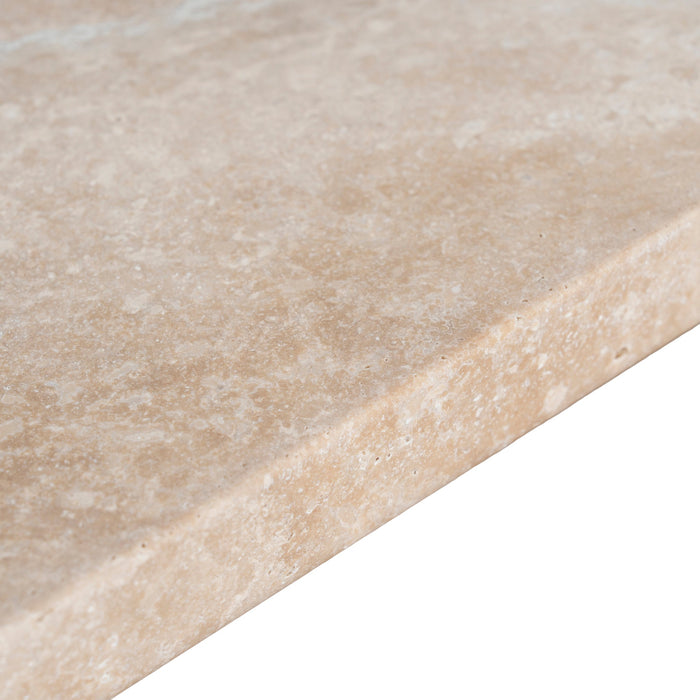 Larisa 100cm Travertine Coffee Table - Walnut