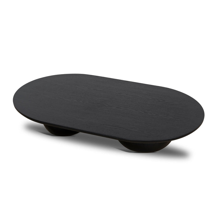 Monli 1.3m Elm Coffee Table - Full Black