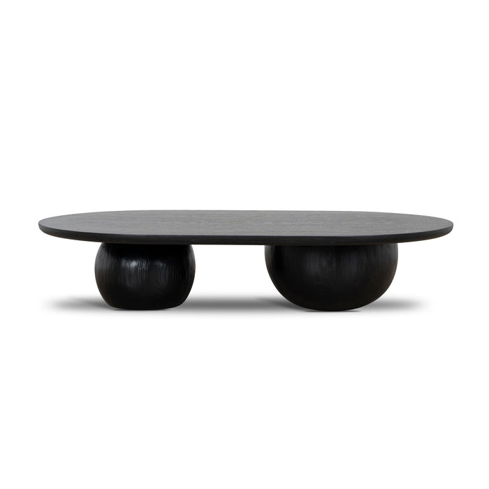Monli 1.3m Elm Coffee Table - Full Black