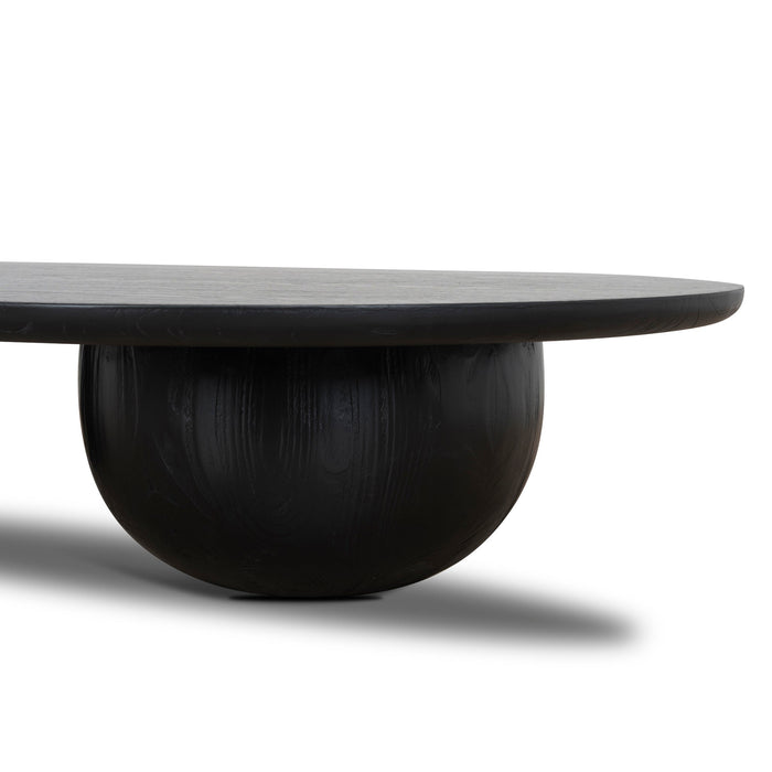 Monli 1.3m Elm Coffee Table - Full Black