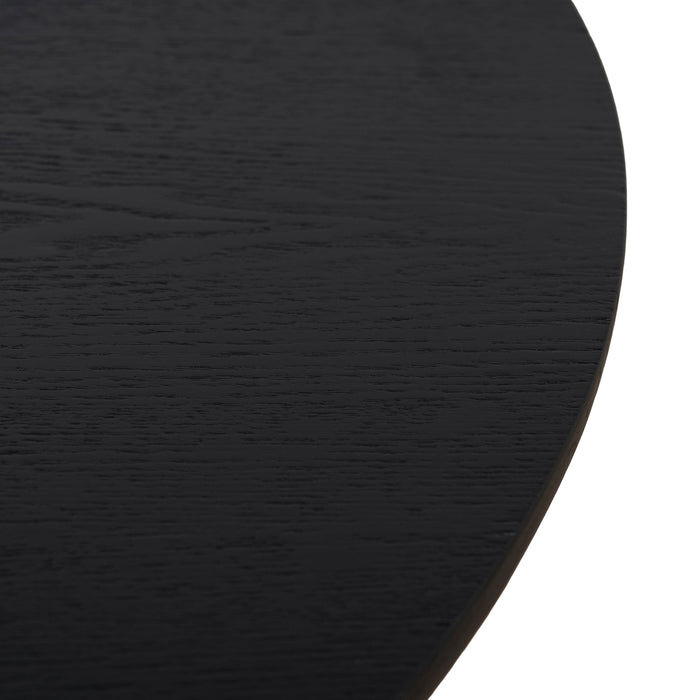 Monli 1.3m Elm Coffee Table - Full Black