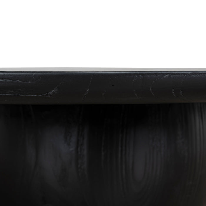Monli 1.3m Elm Coffee Table - Full Black