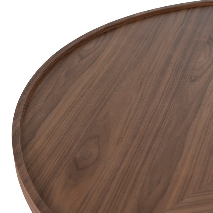 Brenda 1.1m Wooden Round Coffee Table - Walnut