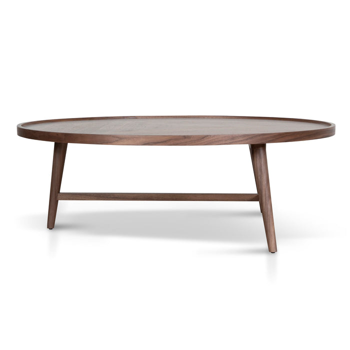Brenda 1.1m Wooden Round Coffee Table - Walnut