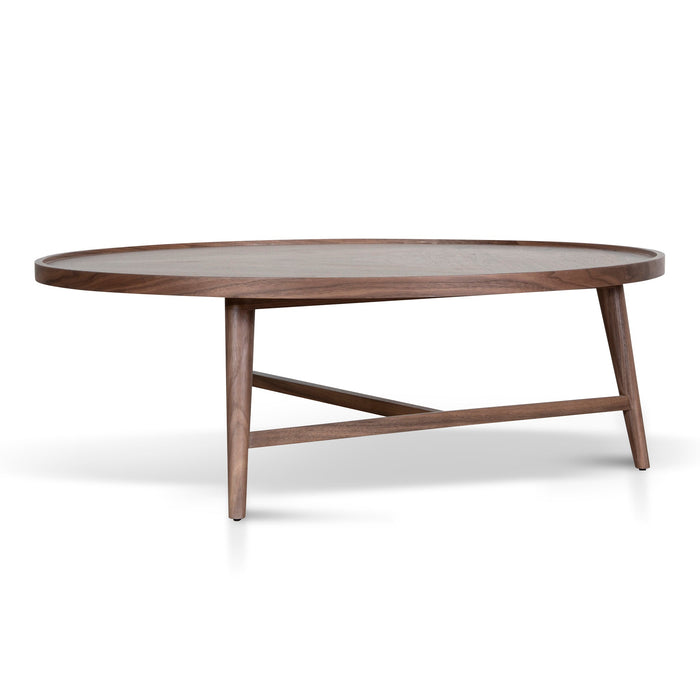 Brenda 1.1m Wooden Round Coffee Table - Walnut