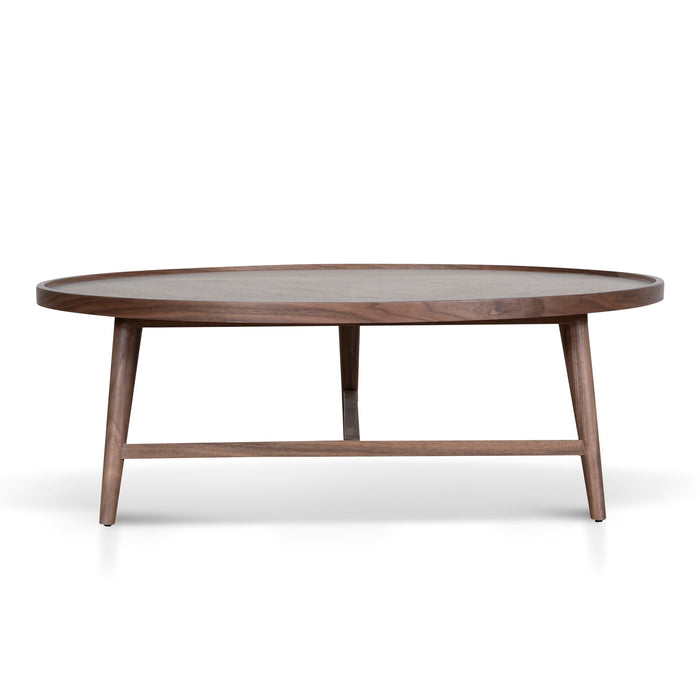 Brenda 1.1m Wooden Round Coffee Table - Walnut