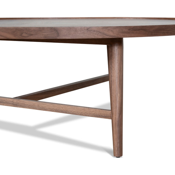 Brenda 1.1m Wooden Round Coffee Table - Walnut
