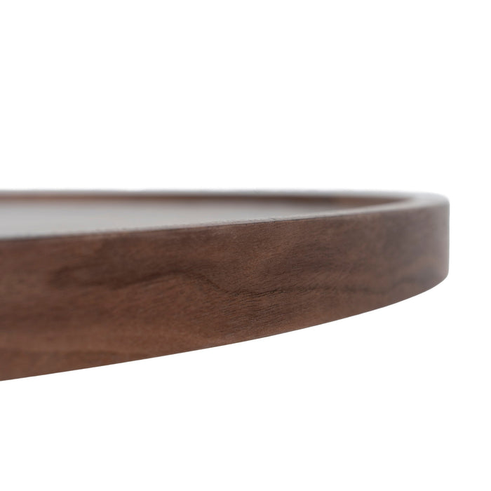 Brenda 1.1m Wooden Round Coffee Table - Walnut
