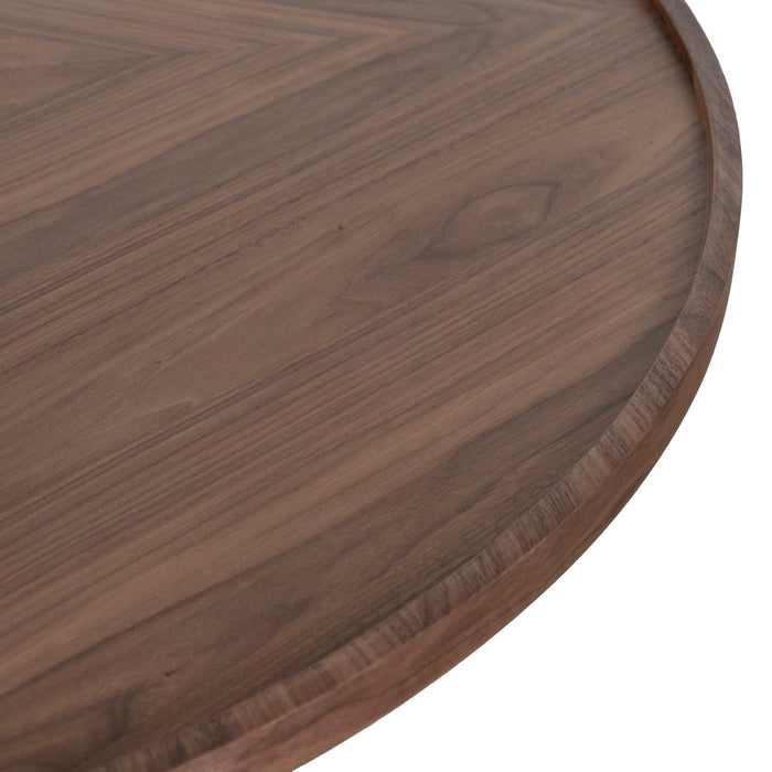 Brenda 1.1m Wooden Round Coffee Table - Walnut