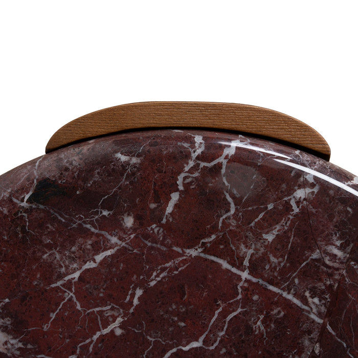 Marbela Nested Rosso Levanto Marble Coffee Table - Walnut