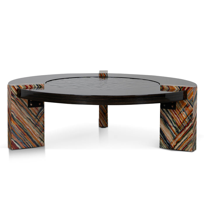 Callisto 93cm Round Coffee Table - Black