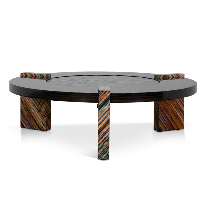 Callisto 93cm Round Coffee Table - Black
