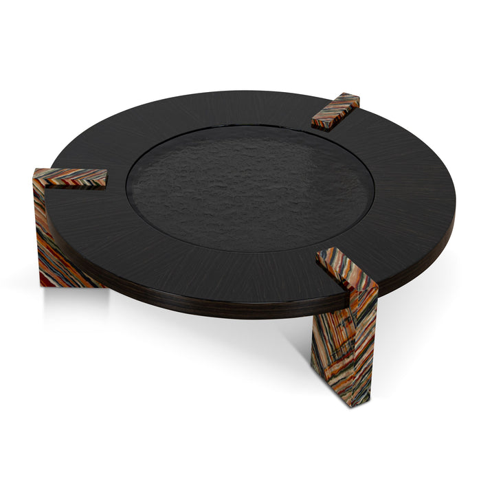 Callisto 93cm Round Coffee Table - Black