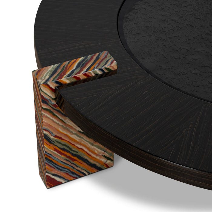 Callisto 93cm Round Coffee Table - Black