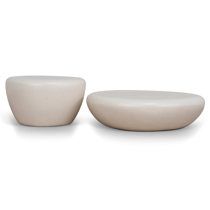 Caliza Nested Coffee Table - Ivory Beige