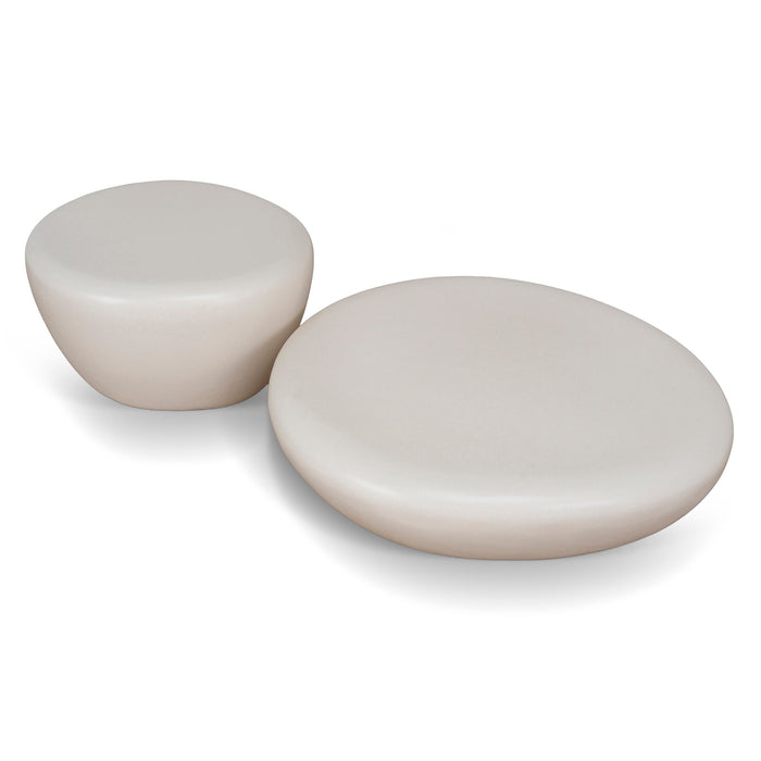 Caliza Nested Coffee Table - Ivory Beige