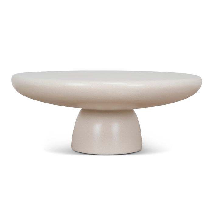 Valona 80cm Round Coffee Table - Ivory Beige