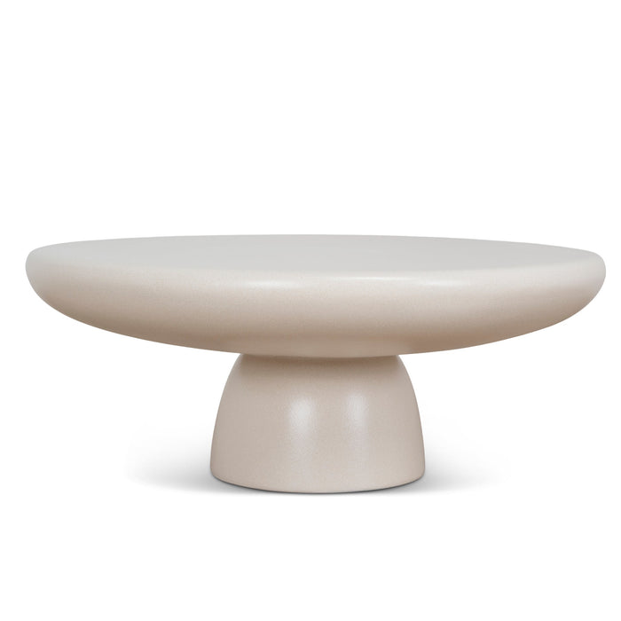 Valona 80cm Round Coffee Table - Ivory Beige