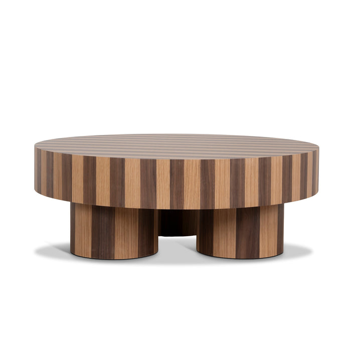Artea 1m Round Coffee Table - Two Tone Natural