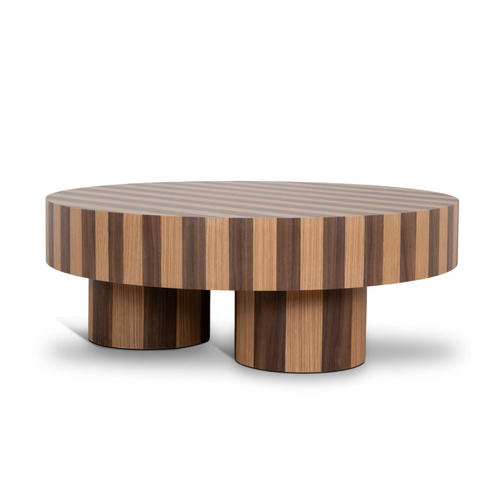 Artea 1m Round Coffee Table - Two Tone Natural