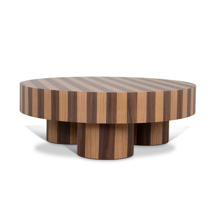 Artea 1m Round Coffee Table - Two Tone Natural