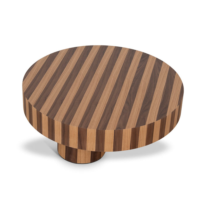 Artea 1m Round Coffee Table - Two Tone Natural