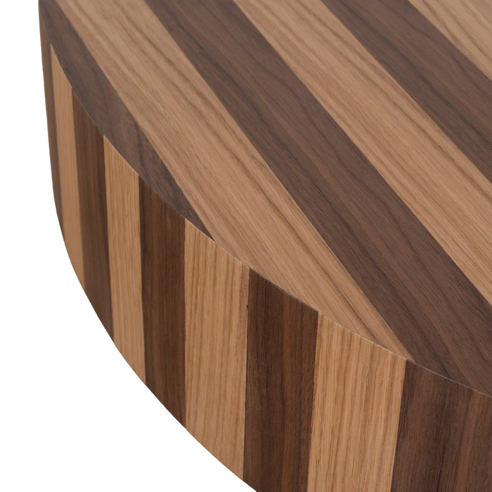 Artea 1m Round Coffee Table - Two Tone Natural