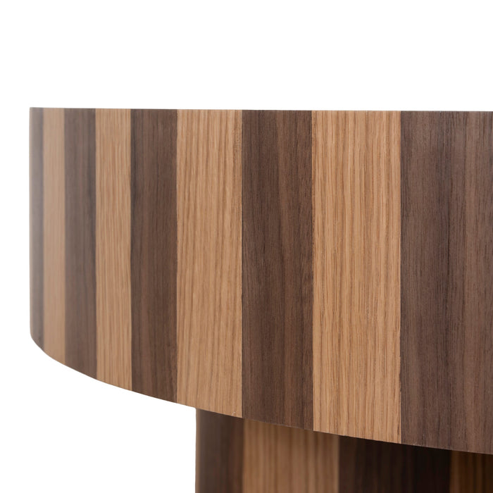 Artea 1m Round Coffee Table - Two Tone Natural