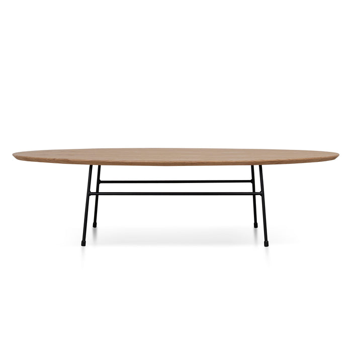 Linda 117.5cm Coffee Table - Natural Ash Veneer - Black Legs