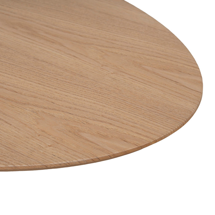 Linda 117.5cm Coffee Table - Natural Ash Veneer - Black Legs