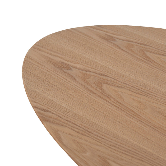 Linda 117.5cm Coffee Table - Natural Ash Veneer - Black Legs