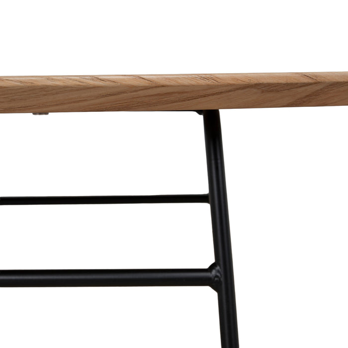 Linda 117.5cm Coffee Table - Natural Ash Veneer - Black Legs