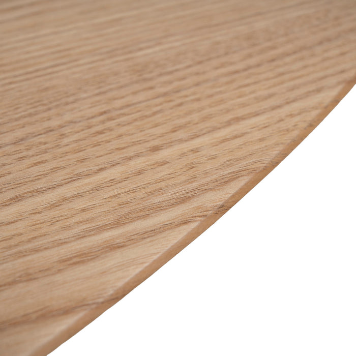 Linda 117.5cm Coffee Table - Natural Ash Veneer - Black Legs