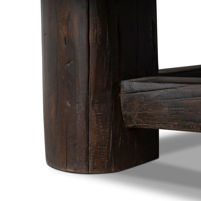 Freeman 100cm Elm Round Coffee Table - Dark Brown