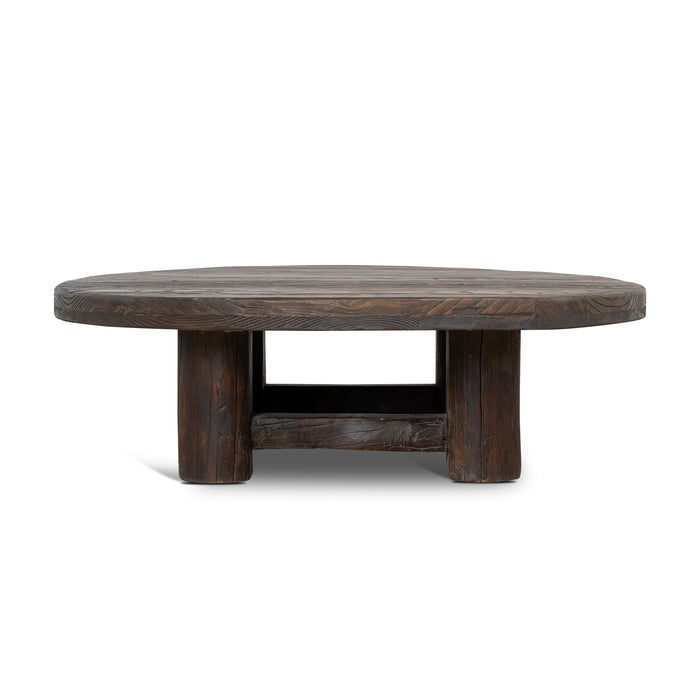 Freeman 100cm Elm Round Coffee Table - Dark Brown