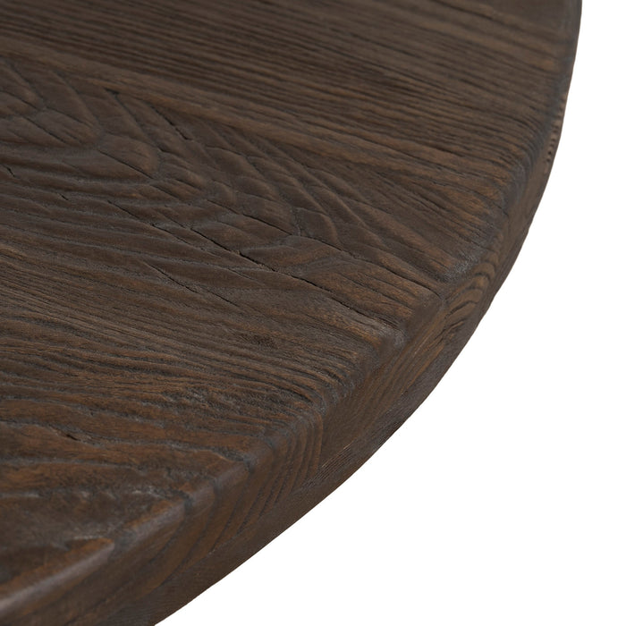 Freeman 100cm Elm Round Coffee Table - Dark Brown