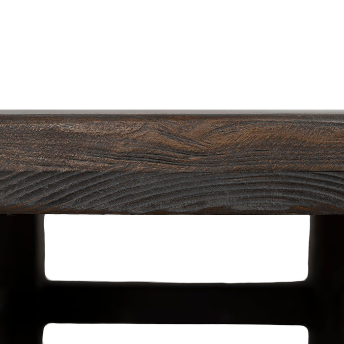 Freeman 100cm Elm Round Coffee Table - Dark Brown