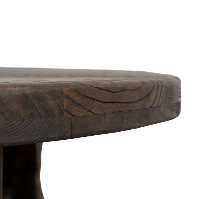 Freeman 100cm Elm Round Coffee Table - Dark Brown