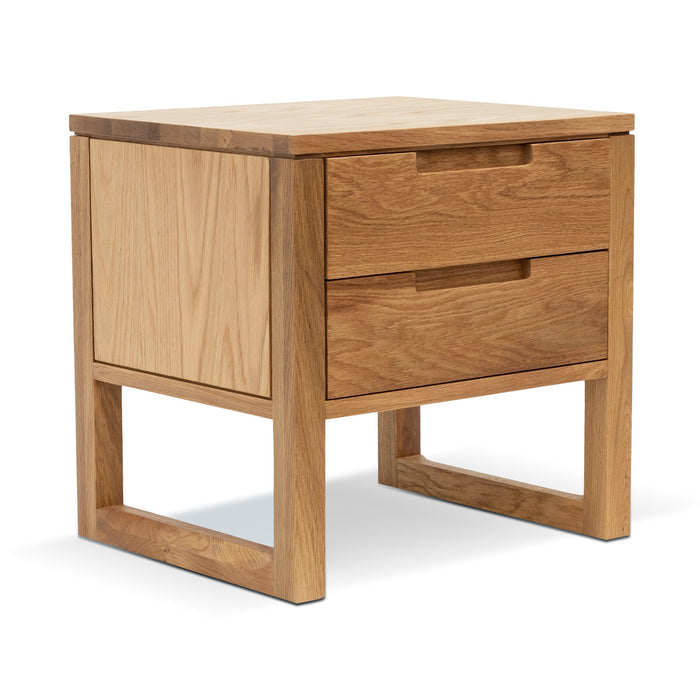 CCF490 2 Drawer Wooden Bedside Table - Natural Oak