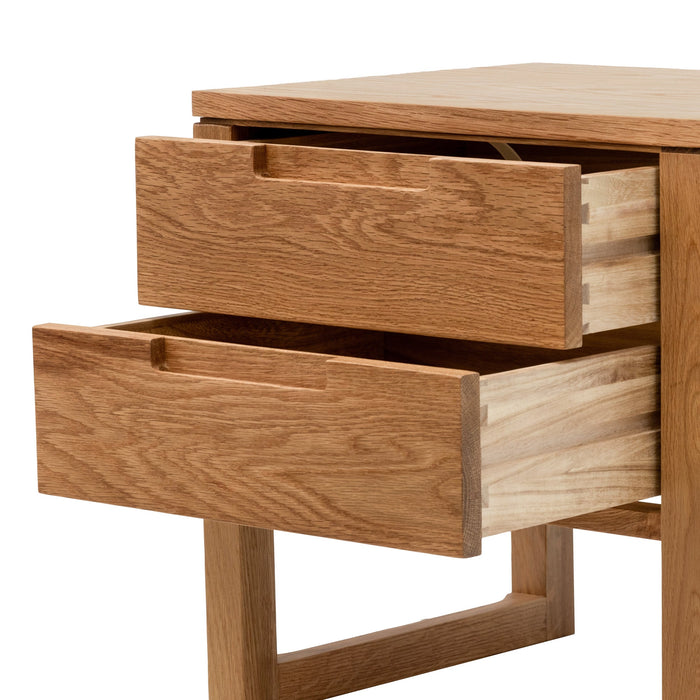 CCF490 2 Drawer Wooden Bedside Table - Natural Oak