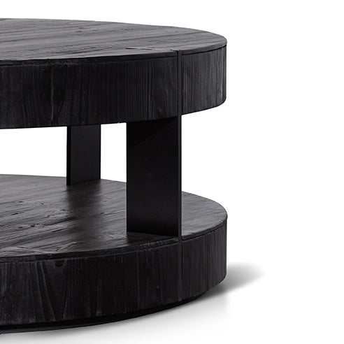 Calibre Furniture Arisha 100cm Round Coffee Table - Full Black