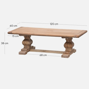 Modern Concepts Titan 120cm Elm Coffee Table - Natural