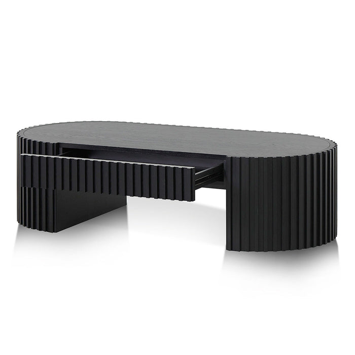 CCF8489-CN 1.3m Oval Coffee Table - Full Black Oak