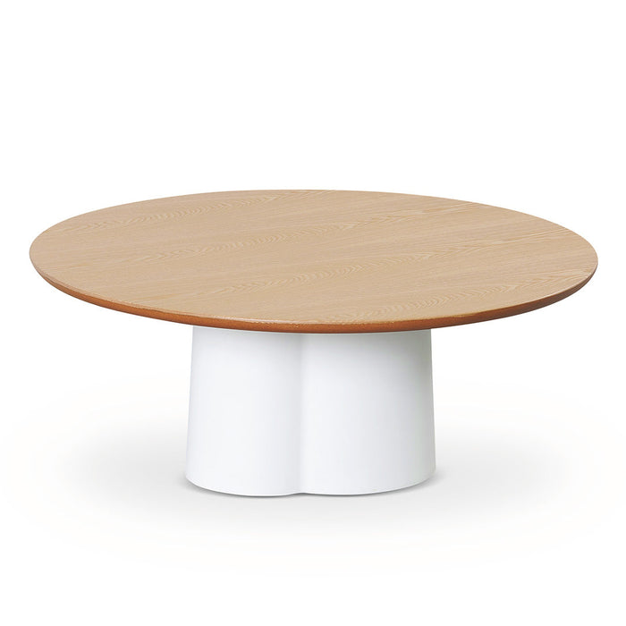 CCF8496-SD 80cm Round Natural Coffee Table - White