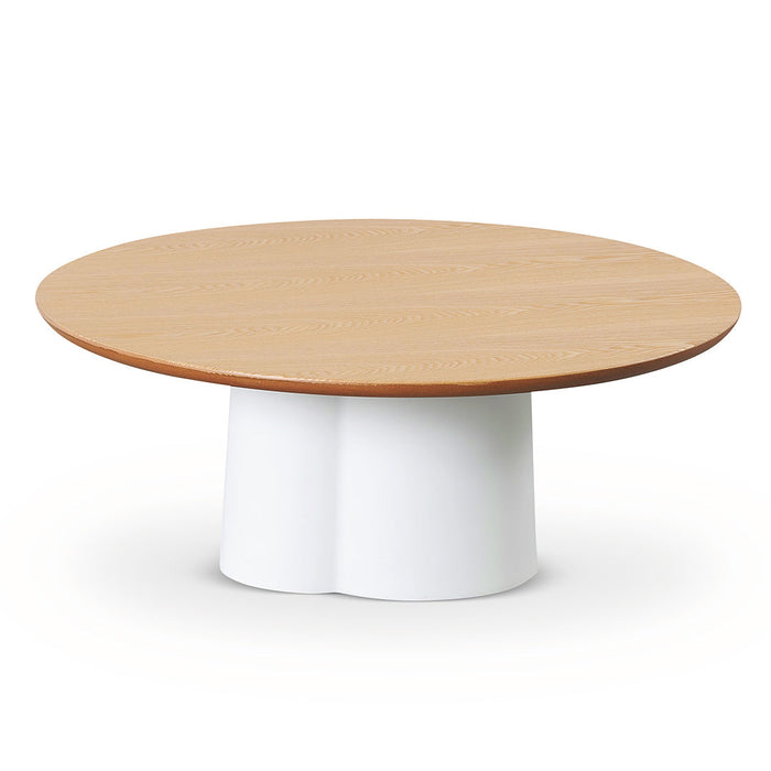 CCF8496-SD 80cm Round Natural Coffee Table - White