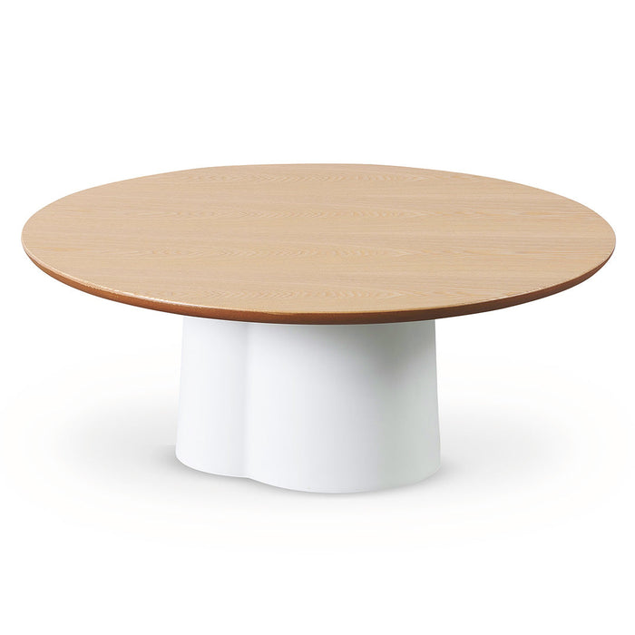 CCF8496-SD 80cm Round Natural Coffee Table - White