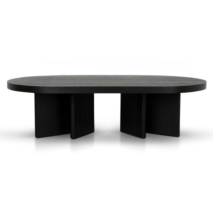 CCF8704-VA 1.3m Pill Shape Coffee Table - Textured Espresso Black